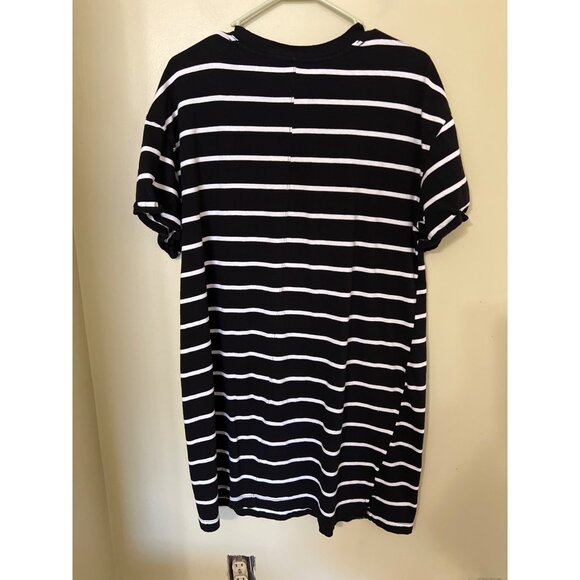 Time And Tru Black & White‎ Striped Short Sleeve Tee XXL 2XG Vaction Beach Resor - Picture 3 of 10